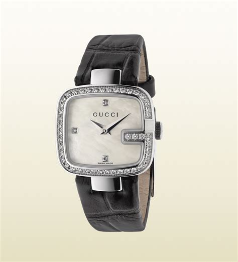 gucci g-gucci diamond collection watch with a crocodile strap|Gucci g-timeless.